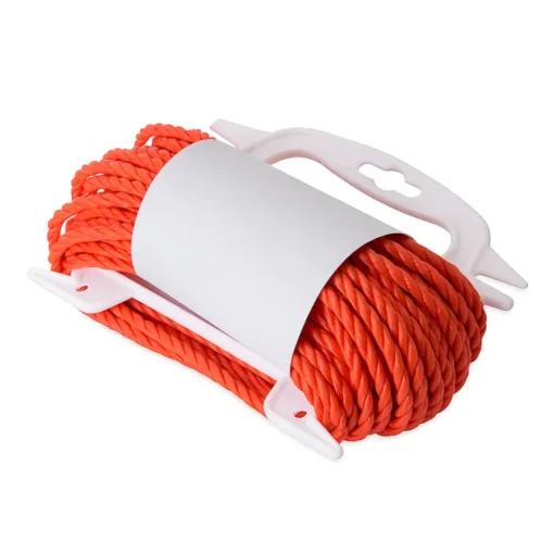 Oranje touw op witte spoel